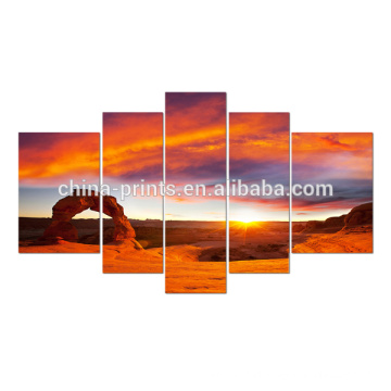 Sunset Skyline Landscape Paintings Wall Decor ART Framed Canvas Prints